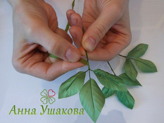 МК цветок шиповника из шелковой ткани, мастер Анна Ушакова