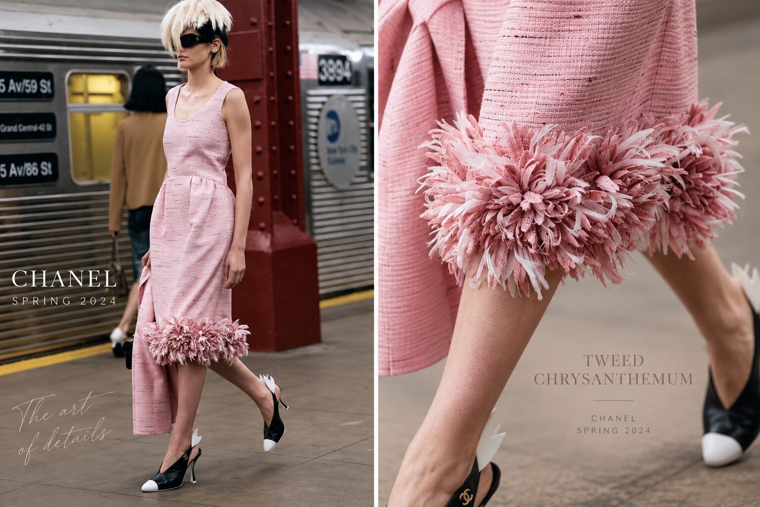 хризантема из твида от Chanel - кутюрный цветок из ткани