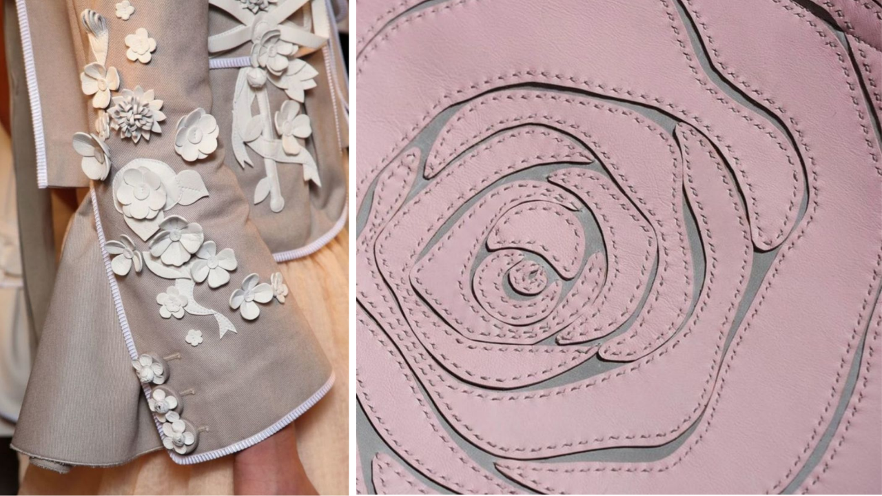 Кутюрная вышивка по коже - примеры