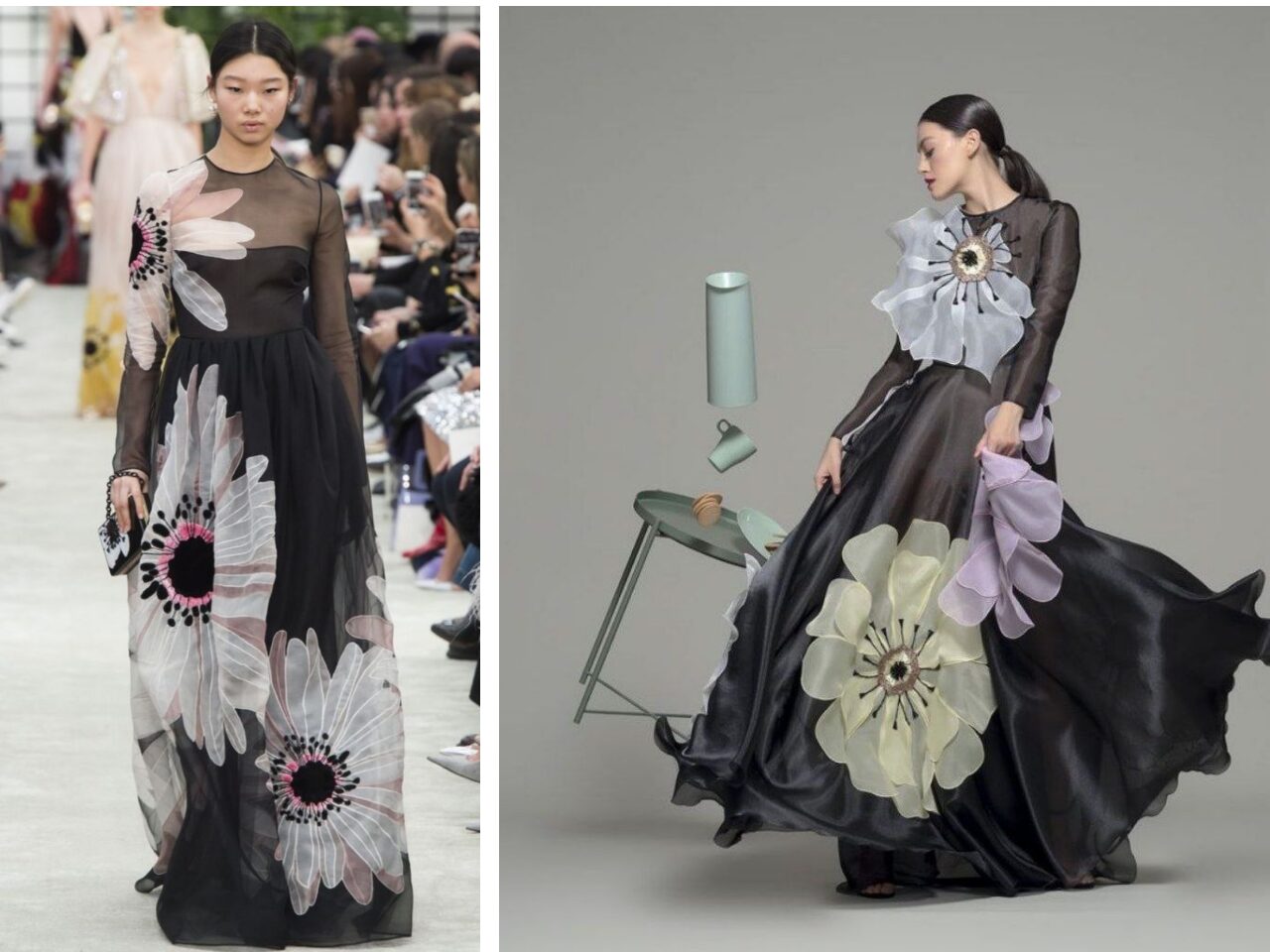 Платья с вышитыми цветами от Валентино