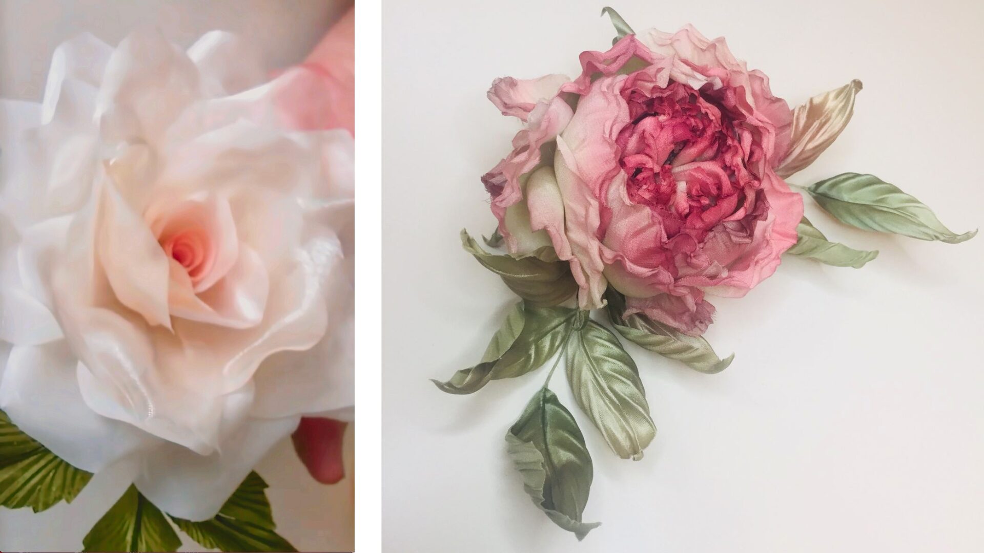 цветок из ткани своими руками роза простая текстильная и японская техника