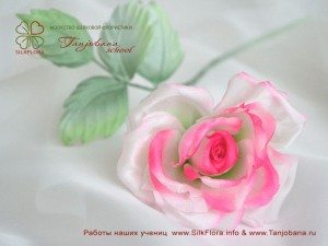 Цветок из шелка Роза Анабель